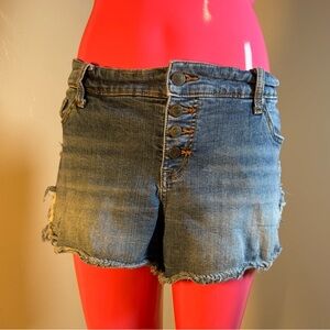 Torrid Women’s Distressed Denim shorts Button Fly Size 16